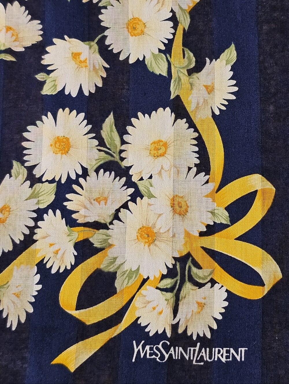 Yves Saint Laurent (YSL) Daisy Print Handkerchief Scarf - Picture 3 of 5